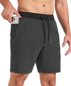 Comilaka Herren 7" Sporthose Sport Kurz Running Fitness Laufshorts Leicht Schnell Trocknend Trainingshose mit Reißverschlusstasch von Comilaka