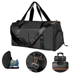 Sporttasche für Damen, Comius Sharp Sporttasche mit Nassfach&Schuhfach, Reise Duffel Bags, Trainingstasche, für Herren Wochenendtraining Schwimmen (Schwarz) von Comius Sharp