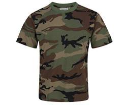 Commando Industries Herren US Army T-Shirt mit Tarnmuster (Woodland/L) von Commando Industries