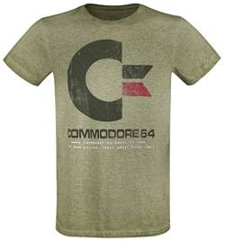 Commodore 64 C64 Logo - Vintage Männer T-Shirt grün meliert M von Commodore 64