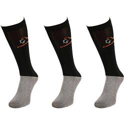 Comodo - Reitstrümpfe warm für Kinder | Damen & Herren | 3er Paar Kompression Reitersocken | Thermo Reitsocken für Sommer & Winter | schwarze Kniestrümpfe zum Reiten SPJM Mikrofaser 2 gr 39-42 schwarz von Comodo