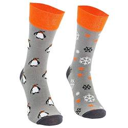 Comodo - witzige Motivsocken Damen & Herren aus Baumwolle mit Tiermuster/Schnee Motiv | Kinder Freizeitsocken mit Muster | Bunte Funny Socks | Verschiedene farbige Socken SM1 gr 39-42 3 Paar Pinguin von Comodo