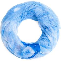 Compagno Damen Schal leichter Loopschal mit Welleneffekt Damenschal Loop Farbverlauf, SCHAL Farbe:Hellblau von Compagno