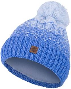 Compagno Kindermütze Bommelmütze Wintermütze Beanie Strickmütze Jungen Mädchen 93, Farbe:Hellblau von Compagno