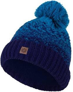 Compagno Kindermütze Bommelmütze Wintermütze Beanie Strickmütze Jungen Mädchen 93, Farbe:Marineblau von Compagno