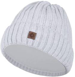 Compagno Kindermütze Wintermütze Mädchen Jungen 2-10 Jahre Beanie Strickmütze 105, Farbe:Hellgrau von Compagno