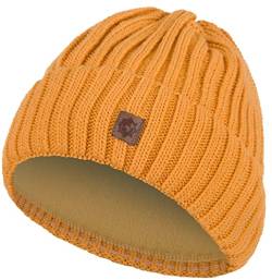 Compagno Kindermütze Wintermütze Mädchen Jungen 2-10 Jahre Beanie Strickmütze 105, Farbe:Senf von Compagno