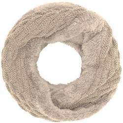 Compagno Winter Loop-Schal Damen-Schal gefüttert Winter-Schal Strick-Schal, SCHAL Farbe:Beige von Compagno