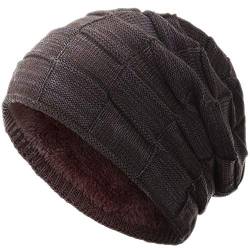 Compagno warm gefütterte Beanie Wintermütze Flechtmuster unifarben oder meliert Einheitsgröße Mütze von Compagno