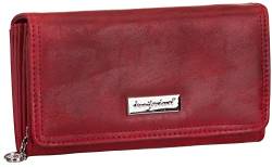 Damen Geldbörse klassisch faltbar 4 Geldscheinfächer Portemonnaie Geldbeutel, Geldbeutel Farbe:Rot von Compagno