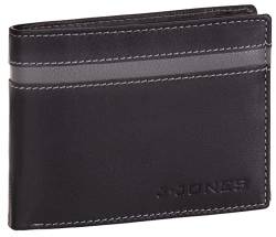 Geldbörse faltbar Echt Leder RFID-Schutz mit Münzfach Portemonnaie Geldbeutel, Geldbeutel Farbe:Schwarz-Grau von Compagno