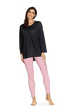 Comtessa Damen Schlafanzug Pyjama Single Jersey Langarm Lange Hose rosa (XL) von Comtessa