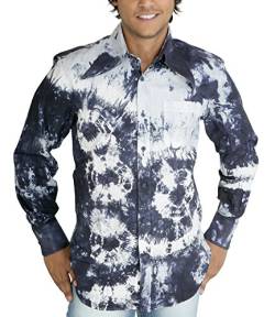 Comycom Batik Langarmhemd 70er Hippie Look blau L von Comycom