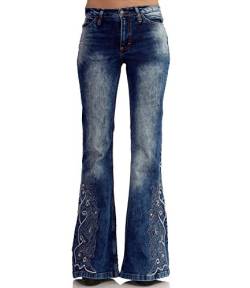 Comycom Hippie Jeans Schlaghose mit besticktem Schlag 27/32 von Comycom