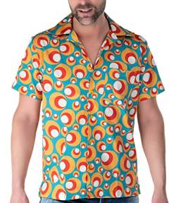 Comycom Kurzarm-Hemd Retro 70er Stil DOTs 3XL von Comycom