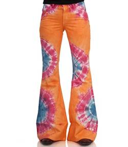 Comycom Orange Bunte Boho Batik Schlaghose Rainbow 29/32 von Comycom