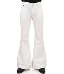 Comycom Schlaghose Stoff Star Gabardine Weiss Hüftschlaghose 32/34 von Comycom