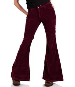 Comycom Stretch Cordschlaghose Slim Fit Bordeaux Rot 27/32 von Comycom