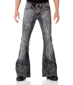 Comycom Stretch Jeans Schlaghose schwarz verwaschen 33/32 von Comycom