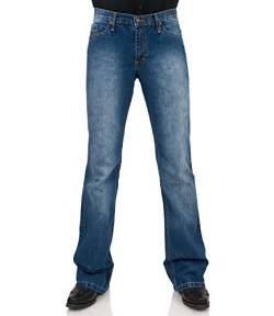 Jeans Bootcut Hose Star Cut Used Hüftjeans, Blau, 34W / 32L von Comycom