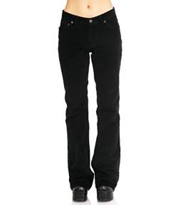 Schwarze Damen Cordhose mit Bootcut Schlag 30/34 von Comycom