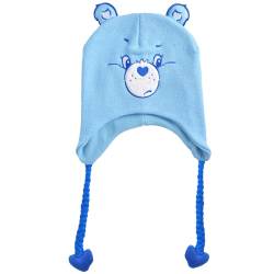 Care Bears Beanie Mütze, Bedtime Bear Peruanische Winter Strickmütze mit 3D-Ohren und Quasten, Blau, Einheitsgröße, Blau, Einheitsgröße von Concept One