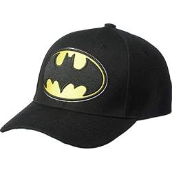 Concept One DC Comics Batman Baseballmütze, gesticktes Logo, verstellbare Kappe mit gebogener Krempe, schwarz, Einheitsgröße, Schwarz, Einheitsgröße von Concept One