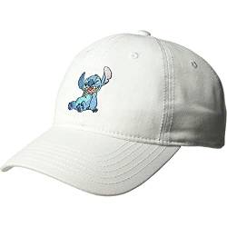 Concept One Unisex Disney Stitch verstellbare, Papa-Hut mit gebogener Krempe Baseballkappe, weiß, One Size von Concept One