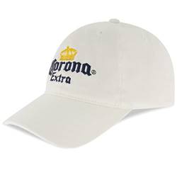 Concept One Unisex-Erwachsene Corona Extra Dad Hut, Baumwolle Baseball Cap mit gesticktem Logo, verstellbare Baseballmütze Baseballkappe, Weiss/opulenter Garten, Einheitsgröße von Concept One