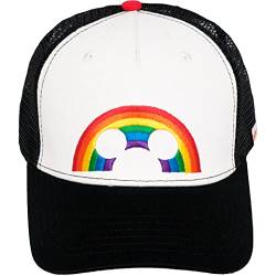 Concept One Unisex-Erwachsene Disney Mickey Mouse Mütze, Rainbow Pride Mesh Back Snapback Baseball Cap Trucker Hat, schwarz und weiß, Einheitsgröße von Concept One
