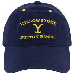 Concept One Unisex-Erwachsene Yellowstone Dad-Mütze, Dutton Ranch, Baumwolle, verstellbar, mit gebogener Krempe Baseballkappe, Marineblau, Einheitsgre von Concept One