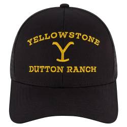 Concept One Unisex Yellowstone verstellbare Mesh Snapback Trucker Hat mit gebogener Krempe Baseballkappe, Schwarz, Einheitsgröße von Concept One