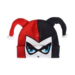 DC Comics Harley Quinn Beanie-Mütze, Roll-Down-Manschette, Winter-Strickmütze, Rot, Einheitsgröße, Rot/Ausflug, einfarbig (Getaway Solids), Einheitsgröße von Concept One