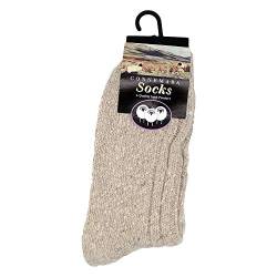 Connemara Irische Socken aus Wollmischgewebe, Wollsocken für Damen und Herren, hergestellt in Irland, hellbeige, Medium von Connemara