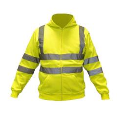 Consorte MERKURY Warnschutzjacke Warnjacke Arbeitsjacke Reißverschluss atmungsaktiv Kapuze Taschen reflektierende Streifen EN 471 EN 13688; Gelb (M) von Consorte