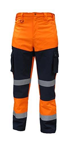 Consorte Snow Hawk Arbeitshose Softshell isoliert Membran wasserdicht 3.000 Winddicht atmungsaktiv 3.000 Outdoor isoliert Hi-Vis Funktionale Winter Hose Herren reflektierende Damen Orange (L) von Consorte