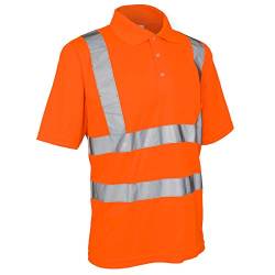 Warnshirt Warnschutz Polo-Shirt T-Shirt Hi-Viz Kurzarm gelb orange (Polo) (L, Orange) von Consorte