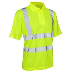 Warnshirt Warnschutz Polo-Shirt T-Shirt Hi-Viz Kurzarm gelb orange (Polo) (XL, Gelb) von Consorte