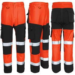 Winterhose Schutzhose Warnhose Arbeitshose Softshell Wasserdicht (Hawk-Orange) (M) von Consorte