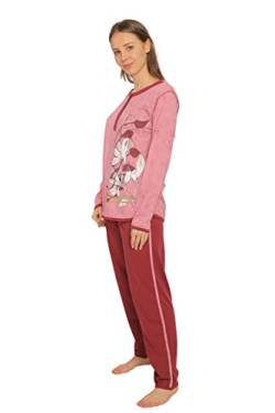 Consult-Tex Damen Pyjama, Schlafanzug, Homewear Set aus Reiner Baumwolle-Jersey Qualität DF419 Gr 40-42 Bordo von Consult-Tex