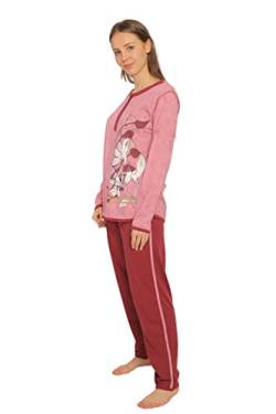 Consult-Tex Damen Pyjama, Schlafanzug, Homewear Set aus Reiner Baumwolle-Jersey Qualität DF419 Gr: 36-38 Bordo von Consult-Tex