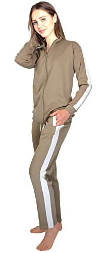 Consult-Tex Damen Pyjama Freizeitanzug Hausanzug Homewear Suit Jogginganzug Pyjama 90% Baumwolle Reißverschluß DW400 Größ 32/34 von Consult-Tex