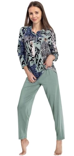 Consult-Tex Damen Pyjama Schlafanzug Baumwolle Langarm DW123 Größe: 52/54 von Consult-Tex