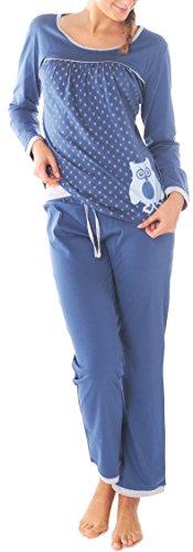 Consult-Tex Damen Pyjama Schlafanzug Baumwolle Langarm SUN7 UHU 44/46 von Consult-Tex