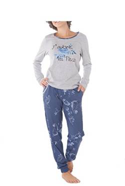 Damen Pyjama Schlafanzug Baumwolle Langarm SUN8 44/46 von Consult-Tex