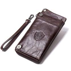 Contacts Herren echtes Leder Kreditkarte Reißverschluss Tasche Telefonhalter Clutch Geldbörse Kaffee von Contacts