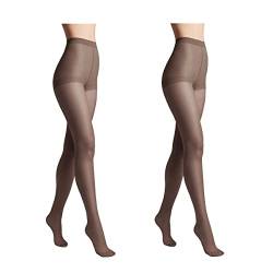 Conte elegant 2er-Pack langlebige Damenstrumpfhose Halbmatt - SOLO 40 DEN - Damen Feinstrumpfhose Strumpfhose mit markiertem Höschenteil - Einfarbig Farbe Grafit Größe 5 von Conte elegant