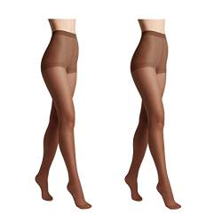 Conte elegant 2er-Pack langlebige Damenstrumpfhose Halbmatt - SOLO 40 DEN - Damen Feinstrumpfhose Strumpfhose mit markiertem Höschenteil - Einfarbig Farbe Mocca Größe 2 von Conte elegant