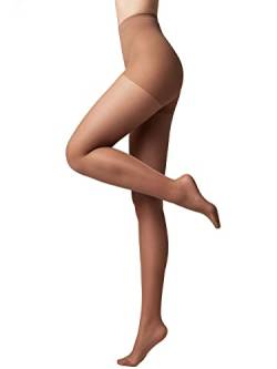 Conte elegant Damenstrumpfhose für empfindliche Haut mit Vitamin E - ACTIVE SOFT Lycra 20 DEN - Modellierende Wirkung Damen Feinstrumpfhose Strumpfhose - Einfarbig - Farbe Mocca Größe 3 von Conte elegant