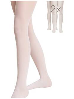 Conte elegant Princess Schicke Kinderstrumpfhose - Alltagsstrumpfhosen - Ballettstrumpfhosen - Ballett Strumpfhose Kinder - Tanzstrumpfhose für Mädchen - 40 DEN - 104-110 - Bianco - 2 Stück von Conte elegant